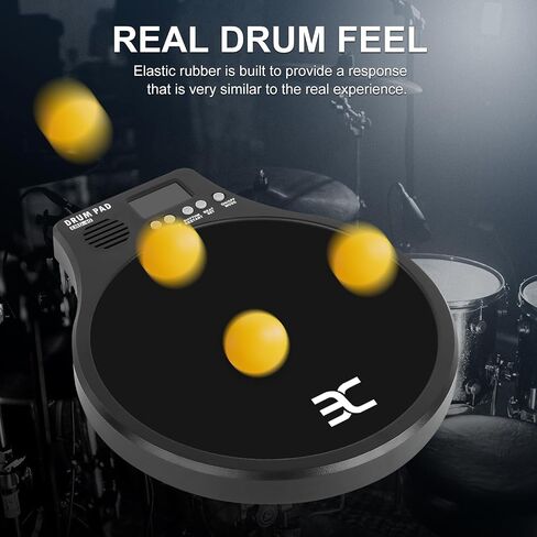 EX【3-IN-1】Electronic Drum Practice Pad, with【Metronome, Speed Detection & Tap Counting】10″ TPR Silicone Digital Drum Pad Perfect for Beginners & Drummers in Saudi Arabia