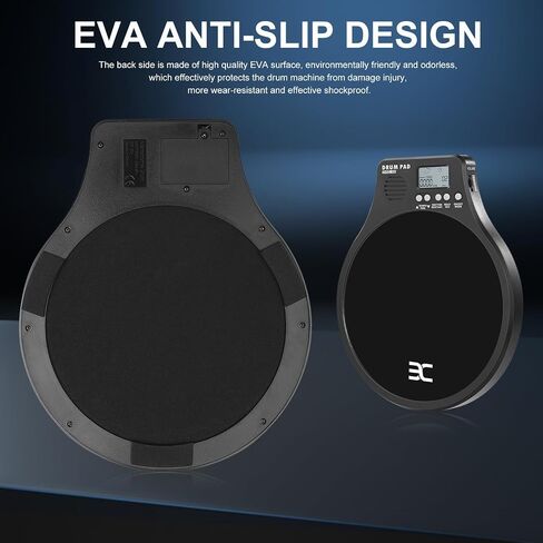 EX【3-IN-1】Electronic Drum Practice Pad, with【Metronome, Speed Detection & Tap Counting】10″ TPR Silicone Digital Drum Pad Perfect for Beginners & Drummers in Saudi Arabia