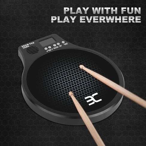 EX【3-IN-1】Electronic Drum Practice Pad, with【Metronome, Speed Detection & Tap Counting】10″ TPR Silicone Digital Drum Pad Perfect for Beginners & Drummers in Saudi Arabia