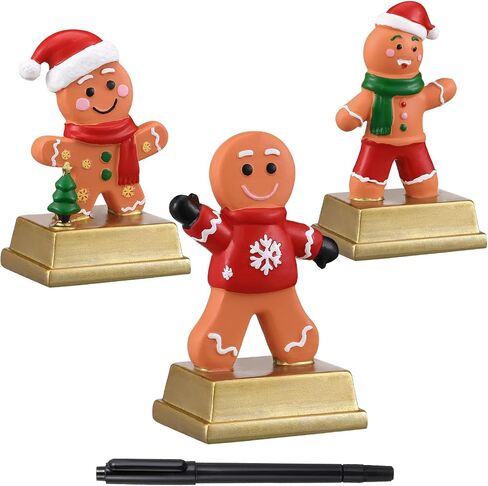 3 Pcs Christmas Gingerbread Man Contest Trophy 5 Inch Resin Ginger House Decorating Trophies Funny Party Awards for Christmas Xmas Decorations in Saudi Arabia