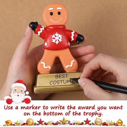 3 Pcs Christmas Gingerbread Man Contest Trophy 5 Inch Resin Ginger House Decorating Trophies Funny Party Awards for Christmas Xmas Decorations in Saudi Arabia