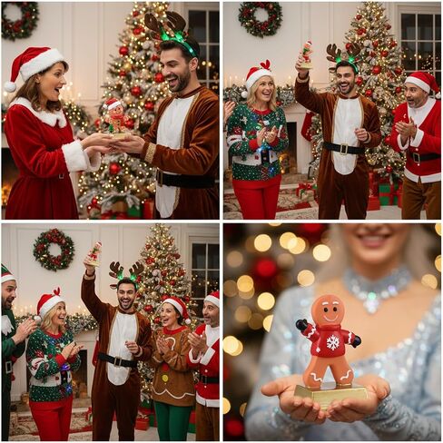 3 Pcs Christmas Gingerbread Man Contest Trophy 5 Inch Resin Ginger House Decorating Trophies Funny Party Awards for Christmas Xmas Decorations in Saudi Arabia