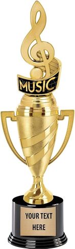 Crown Awards Music Trophy, 14" Gold Cup Treble Clef Musical Trophies, Enter Your Own Engraving Prime in Saudi Arabia
