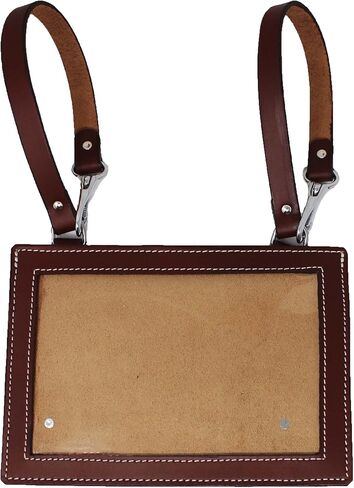 Set of 2 Handmade Brown Leather Livestock Horse Show Exhibitor Number Holder 33RS03BR in Saudi Arabia