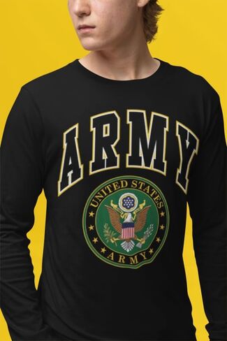 United States Army Long Sleeve T-Shirt Army Crest Patriotic Clothing in Saudi Arabia