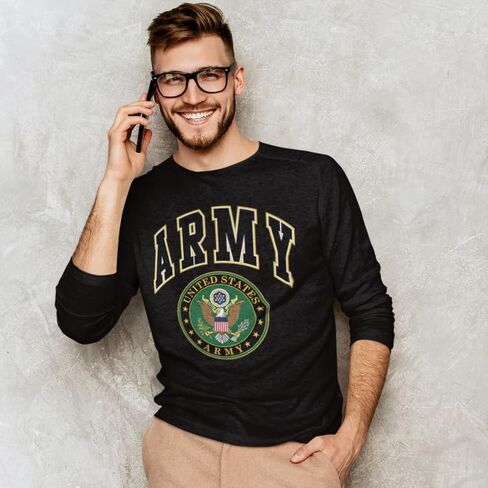 United States Army Long Sleeve T-Shirt Army Crest Patriotic Clothing in Saudi Arabia