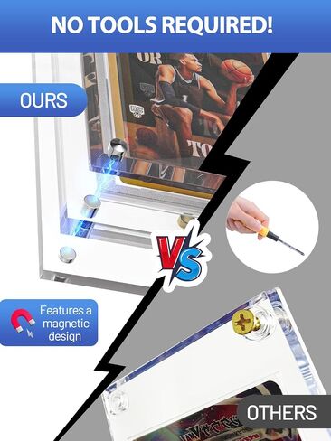 PSA Graded Card Display Frame – Magnetic Acrylic Slab Protector for PSA CGC Cards – UV Protection Graded Card Display Stand for Pokemon Baseball Trading Cards Sports Slab Case(Clear, 3-Slab) in Saudi Arabia