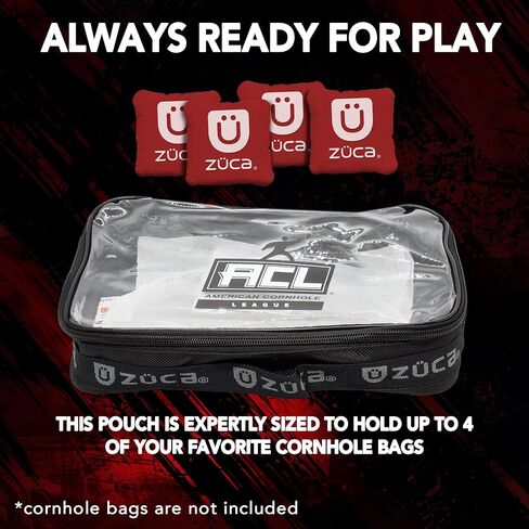 ZÜCA Cornhole ACL Pro and Sport Pouch - Cornhole Bag Utility Pouch - Fits 4 Cornhole Bean Bags - Durable Ballistic Nylon with Clear Vinyl Lining - Fit Handles of Cornhole Bag Carry Case in Saudi Arabia
