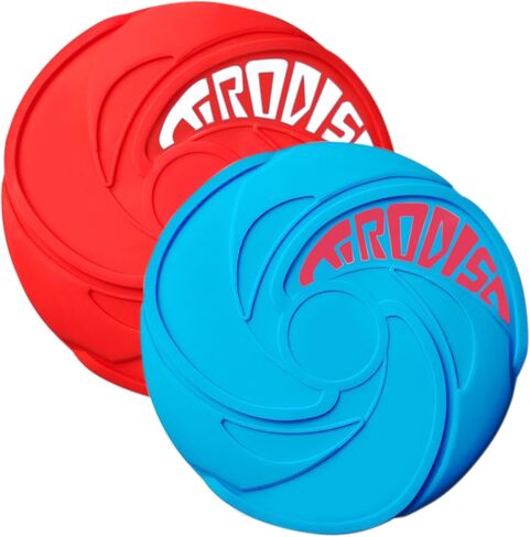 AMAZING TOYZ Tirodisc Frisbee 2-Pack- 20cm Easy Catch Foldable Pocket Flying Disc, Soft Silicone for Kids/Adults Beginner, Waterproof Beach Pool Outdoor Gift Age3+ in Saudi Arabia