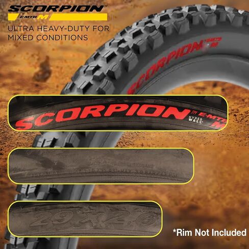 Pirelli Scorpion E-MTB M Red Color Edition Mountain Bicycle Tire 27.5x2.6 - Tubeless High-Performance Tear-Resistant E-MTB Tire for XC Racing, Trail & Enduro Riding in Saudi Arabia