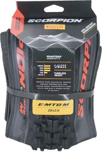 Pirelli Scorpion E-MTB M Red Color Edition Mountain Bicycle Tire 29x2.6 - Tubeless High-Performance Tear-Resistant E-MTB Tire for XC Racing, Trail & Enduro Riding in Saudi Arabia
