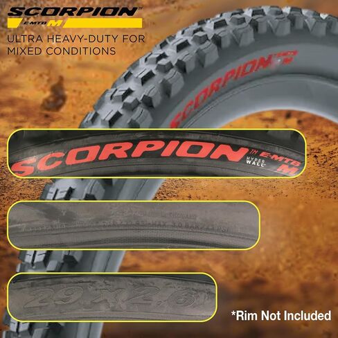 Pirelli Scorpion E-MTB M Red Color Edition Mountain Bicycle Tire 29x2.6 - Tubeless High-Performance Tear-Resistant E-MTB Tire for XC Racing, Trail & Enduro Riding in Saudi Arabia