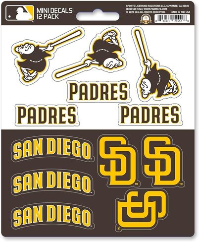 FANMATS 39351 San Diego Padres Mini Decal 12-pk in Kuwait