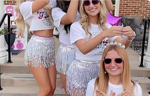 Women Belly Dance Skirt Tassel Fringe Skirts Sparkly Sequin Hip Scarf Party Costume in Saudi Arabia