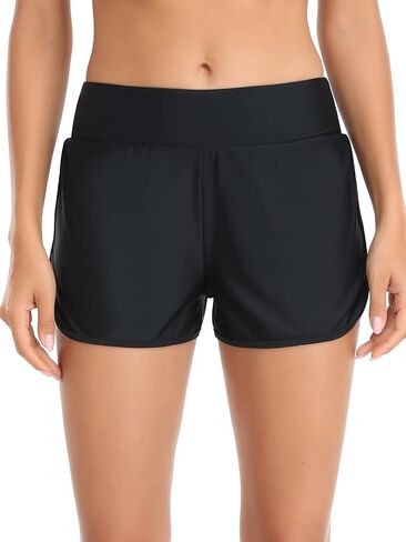 Women's High Waisted Board Shorts Ladies' Boxer Swimsuit Bottom in Saudi Arabia