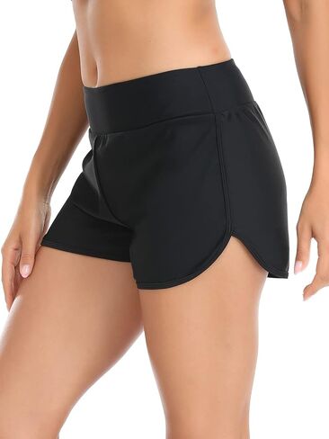 Women's High Waisted Board Shorts Ladies' Boxer Swimsuit Bottom in Saudi Arabia