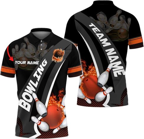 DILYPOD Personalized 3D Bowling Jersey, Custom Bowlings Polo Shirt, Men's Bowlings Shirt, Team Gifts in Saudi Arabia