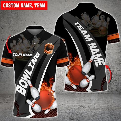 DILYPOD Personalized 3D Bowling Jersey, Custom Bowlings Polo Shirt, Men's Bowlings Shirt, Team Gifts in Saudi Arabia