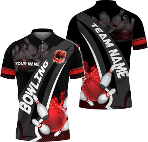 DILYPOD Personalized 3D Bowling Jersey, Custom Bowlings Polo Shirt, Men's Bowlings Shirt, Team Gifts in Saudi Arabia