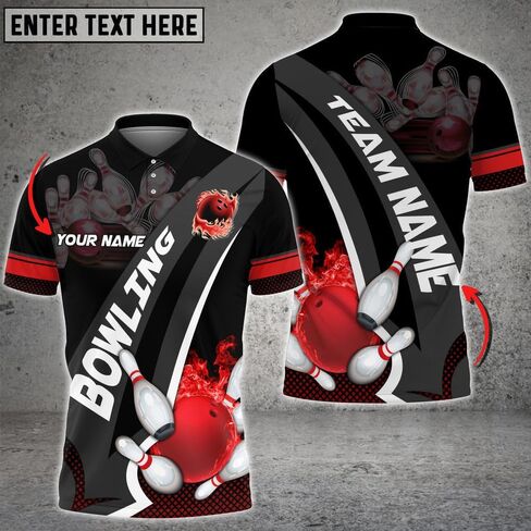 DILYPOD Personalized 3D Bowling Jersey, Custom Bowlings Polo Shirt, Men's Bowlings Shirt, Team Gifts in Saudi Arabia