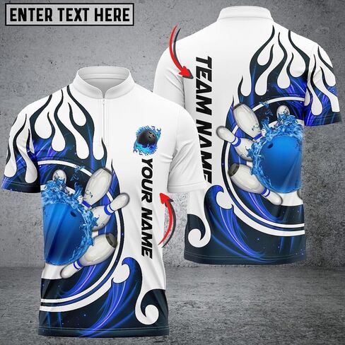 DILYPOD Personalized 3D Bowling Jersey, Custom Bowlings Polo Shirt, Men's Bowlings Shirt, Team Gifts in Saudi Arabia
