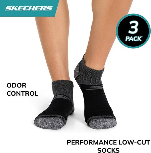 جوارب Skechers للسيدات مكونة من 3 قطع من جوارب الجولف منخفضة القطع، والتحكم في الرائحة وتهوية شبكية in Saudi Arabia