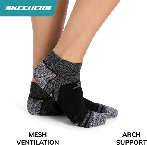 جوارب Skechers للسيدات مكونة من 3 قطع من جوارب الجولف منخفضة القطع، والتحكم في الرائحة وتهوية شبكية in Saudi Arabia