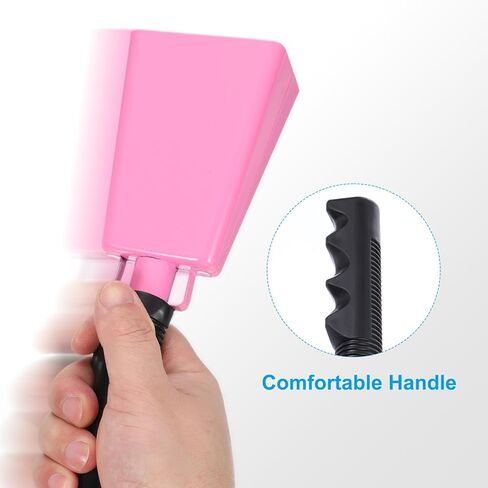 PATIKIL 9inch Cow Bells for Football Games, 2pcs Cowbells for Sporting Events Bulk Loud Noise Makers Metal Cow Bell with Handle for Cheering Competition Marathon Wedding DIY Paint, Pink in Kuwait
