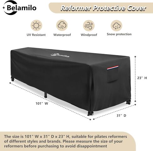 غطاء حماية مصلح، 600D عالي التحمل 100% أغطية مصلح البيلاتس المقاومة للماء لحماية المصلح، لـ 101 بوصة عرض × 31 بوصة عمق × 23 بوصة ارتفاع in Kuwait