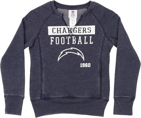 Outerstuff NFL Big Girls Youth Vintage Burnout Fleece Sweatshirt، Los Angeles Chargers، كبير 10-12 in Saudi Arabia