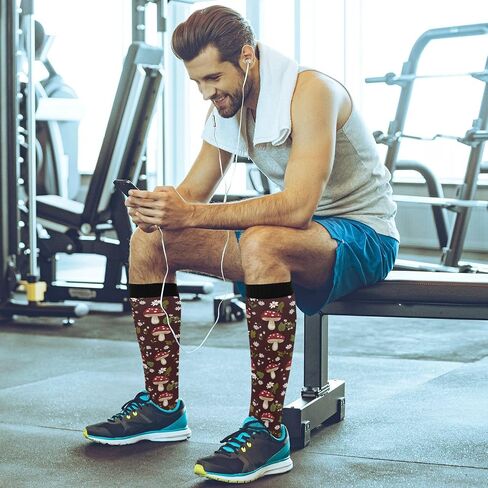 Wusikd Heartbeat Rhythm Compression Socks for Women and Men Circulation Red Long Socks for Athletic Running 1 in Saudi Arabia