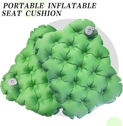 Inflatable seat Cushion-Travel Cushion Lnflatable Portable Air Sitting Pad for Stadium Camping OfficeCan also be used for lumbar and back support Lightweight Waterproof Camp Chair Accessories (Green) in Saudi Arabia