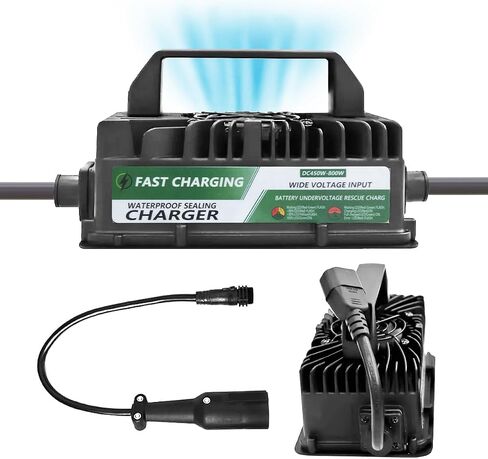 15 AMP 48 Volt Golf Carts Battery Charger for Club Car 3-Pin Round Plug，3-6 Hours Full Charge, 16 FT Cord with Trickle Charge, 48V Golf Cart Battery Charger, Club Car Charger for Lead-Acid Battery in Saudi Arabia
