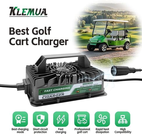 15 AMP 48 Volt Golf Carts Battery Charger for Club Car 3-Pin Round Plug，3-6 Hours Full Charge, 16 FT Cord with Trickle Charge, 48V Golf Cart Battery Charger, Club Car Charger for Lead-Acid Battery in Saudi Arabia