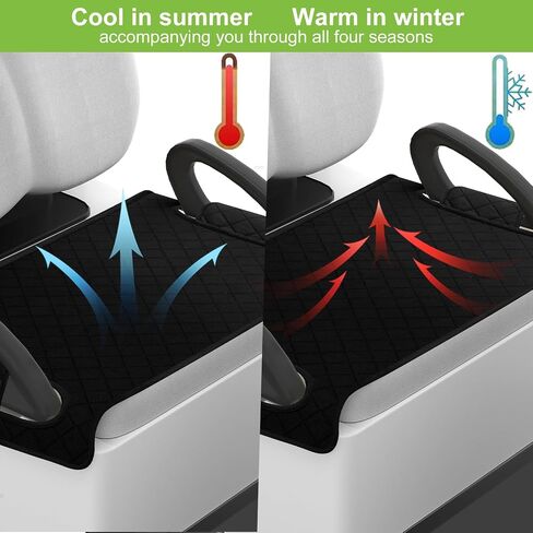 Golf Cart Seat Covers with Golf Towel , Golf Club Car seat Cover with 4 Side Pockets,100% Cotton Surface, Warm &Comfortable，Universal Fits for EZGO, Yamaha, Club Car and More 2 Person Seats (Black) in Saudi Arabia