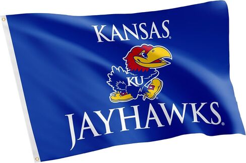 Desert Cactus The University of Kansas TUK Flag - 3 x 5 Feet Jayhawks Banner, Indoor/Outdoor Durable Fabric, 100% Polyester Design (Style B) in Saudi Arabia