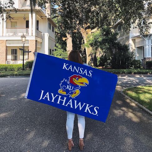 Desert Cactus The University of Kansas TUK Flag - 3 x 5 Feet Jayhawks Banner, Indoor/Outdoor Durable Fabric, 100% Polyester Design (Style B) in Saudi Arabia