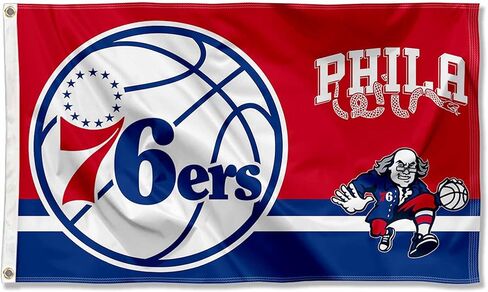 لافتة علم فيلادلفيا 76ers ذات شعار مزدوج للاستخدام الداخلي والخارجي in Saudi Arabia