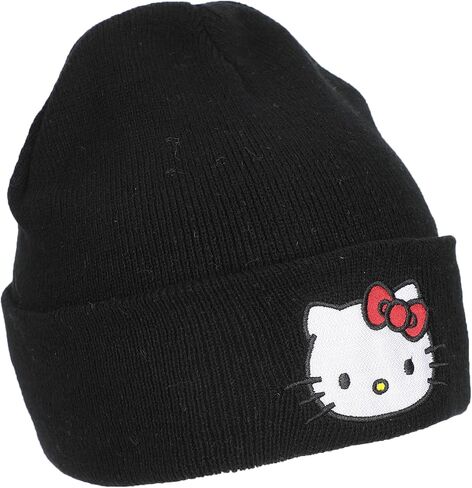 Hello Kitty Embroidered Character On Black Cuff Beanie in Kuwait