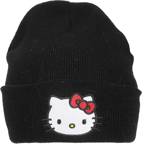 Hello Kitty Embroidered Character On Black Cuff Beanie in Kuwait
