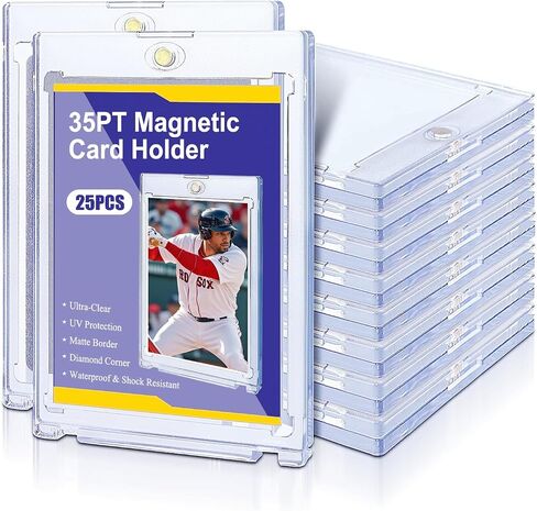 25PCS Magnetic Card Holder 35pt Hard Plastic Card Sleeves for Trading & Baseball Cards – Penny Sleeves and Hard Card Protectors for Sports Card Collectors in Saudi Arabia