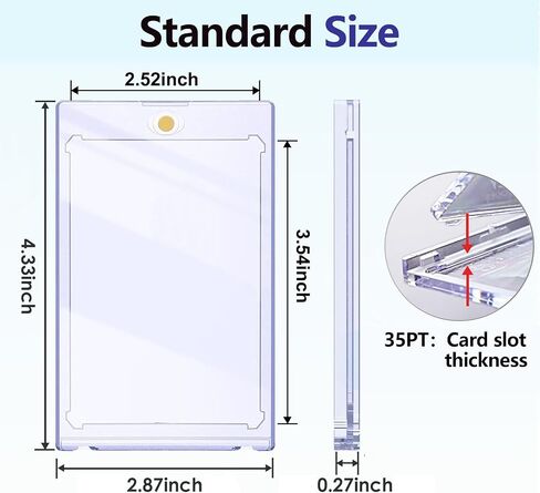25PCS Magnetic Card Holder 35pt Hard Plastic Card Sleeves for Trading & Baseball Cards – Penny Sleeves and Hard Card Protectors for Sports Card Collectors in Saudi Arabia