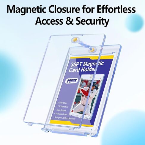 25PCS Magnetic Card Holder 35pt Hard Plastic Card Sleeves for Trading & Baseball Cards – Penny Sleeves and Hard Card Protectors for Sports Card Collectors in Saudi Arabia