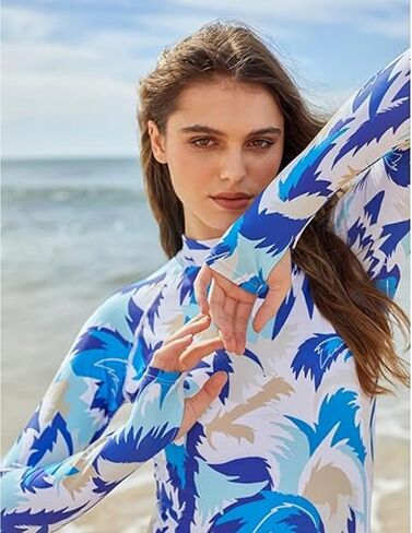 Womens One Piece Floral Print Swimsuit Long Sleeve Quick Dry Sun Protective Ideal for Beach and Pool Activities in Saudi Arabia