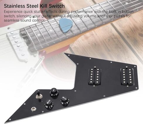 مجموعة Pickguard المحملة على الجسر، تكوين HH للجيتار الطائر على شكل V مع ملف منفصل، هامبوكر صغير، مغناطيس سيراميك in Saudi Arabia