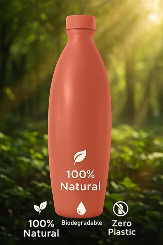 Clay Water Bottle for Drinking – Handmade Terracotta Earthen Bottle | Natural Mitti Water Bottle | Eco-Friendly, BPA-Free, Chemical-Free, Reusable Water Container in Saudi Arabia