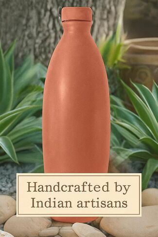 Clay Water Bottle for Drinking – Handmade Terracotta Earthen Bottle | Natural Mitti Water Bottle | Eco-Friendly, BPA-Free, Chemical-Free, Reusable Water Container in Saudi Arabia