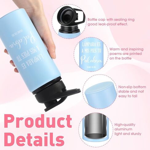 12 Pieces Christmas Christian Religious Aluminum Water Bottles Bulk Snap Lids 20oz Multicolor Outdoor Leakproof Reusable Water Bottles for Travel Camping Hiking Fishing (Morandi Colors) in Saudi Arabia
