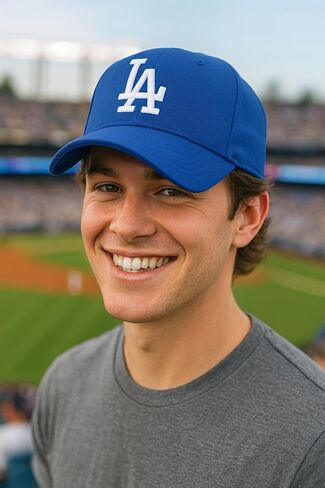 Officially Licensed Los Angeles Baseball Blue/White LA Sports Hat Classic Primary Home Team Logo Adjustable Embroidered Structured MVP Ball Cap in Saudi Arabia