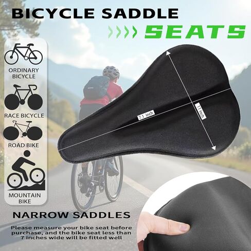 غطاء مقعد دراجة جل عالمي، وسادة مبطنة مريحة لركوب الدراجات في الأماكن المغلقة والخارجية، دراجات الطرق الجبلية، بيلوتون، التمرين (11 بوصة × 10 بوصة) in Kuwait